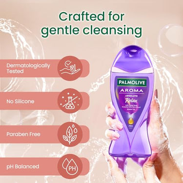 Palmolive Aroma Absolute Relax Body Wash For Women & Men, 250Ml Shower Gel Single Bottle, 100% Natural Ylang Ylang Essential Oil & Iris Extracts For A Smooth Skin, Ph Balanced Bodywash